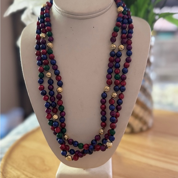 - TURQUIOSE AFRICAN MALA BECKLACE STATEMENT NECKLACE - Picture 7 of 13
